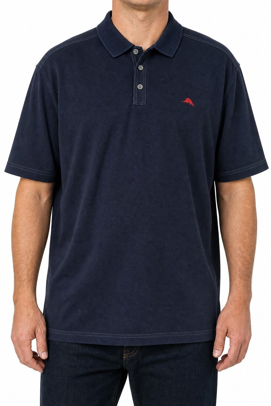 Tommy Bahama IslandZone Supima Cotton Navy Short Sleeve Polo Shirt Mens XXXL 3XL